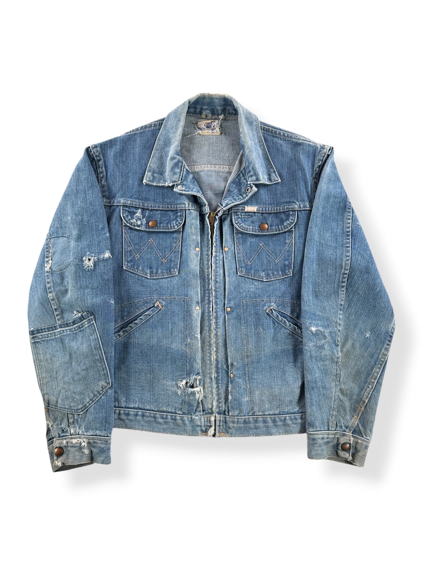 Front of Vintage 50's Wrangler Blue Bell Denim Jacket SZ M
