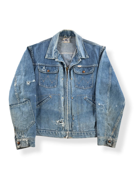 Front of Vintage 50's Wrangler Blue Bell Denim Jacket SZ M
