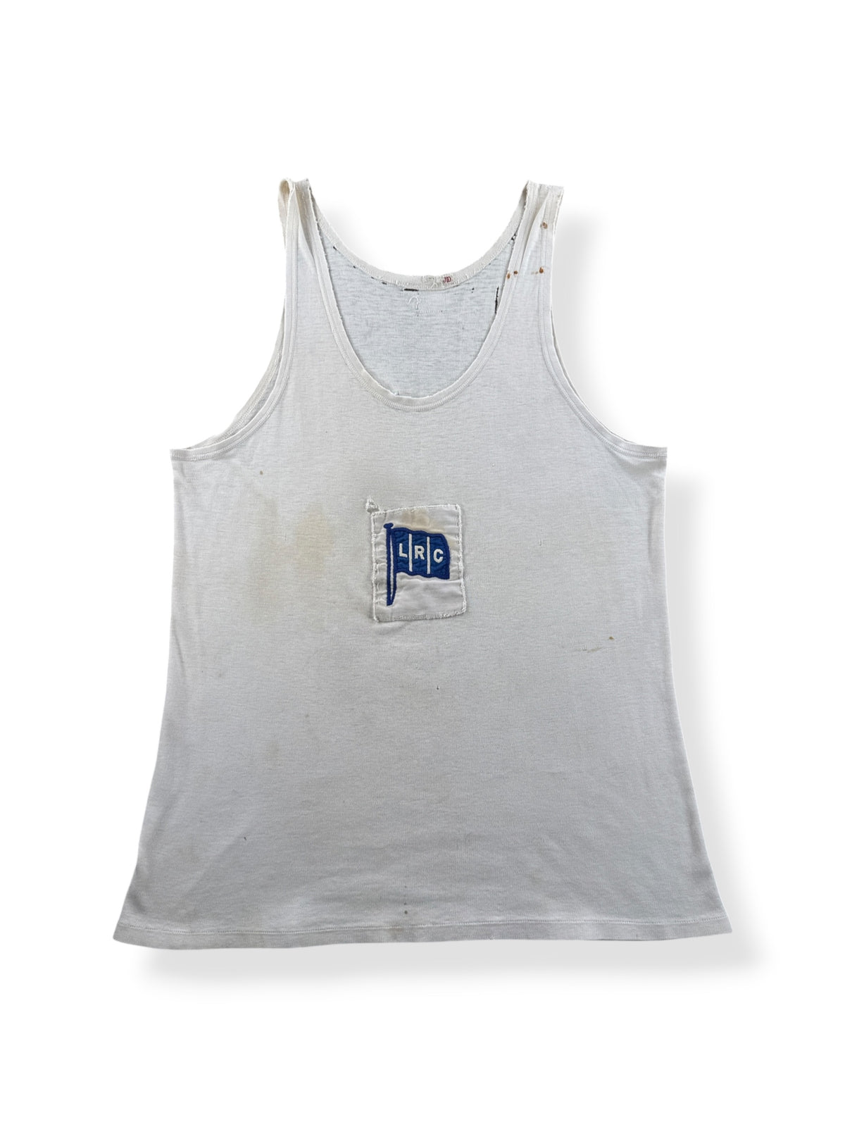 Front of Vintage 40s Distressed Rowing Tank Top SZ M