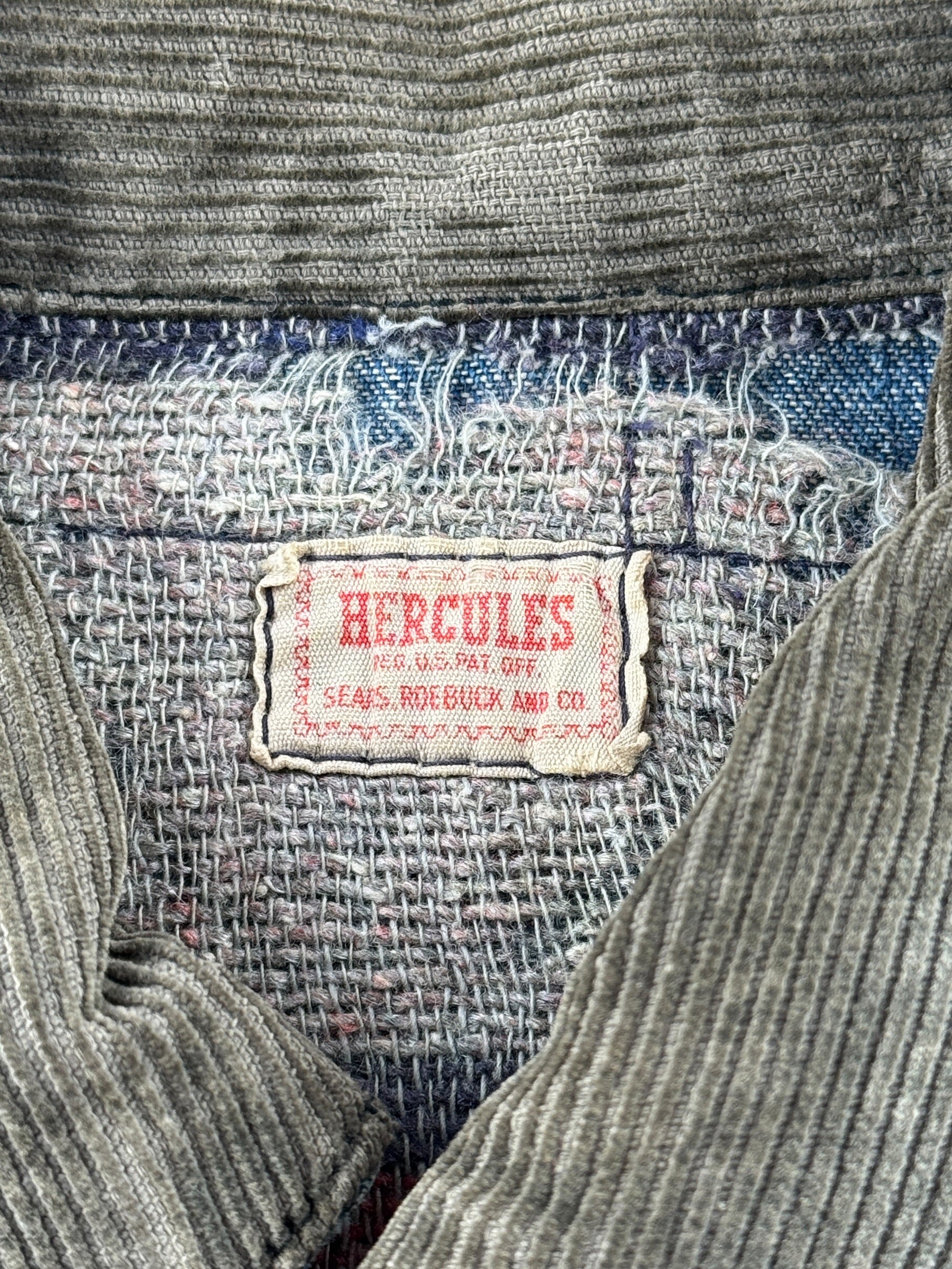 Tag on Vintage 50s Hurcules Denim Biker Vest SZ L - AS IS