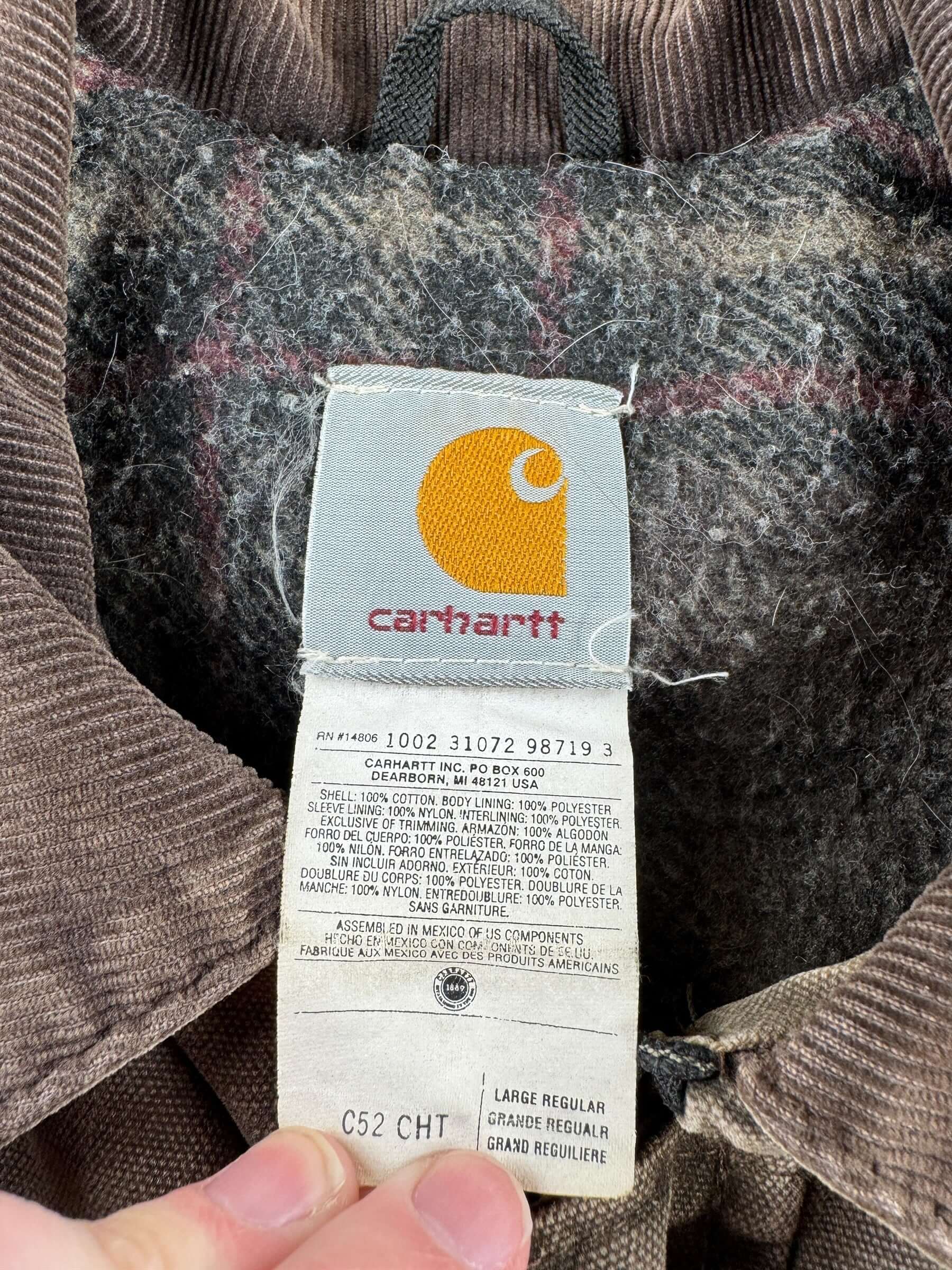 Tag on Made in Mexico Carhartt Work Jacket SZ L