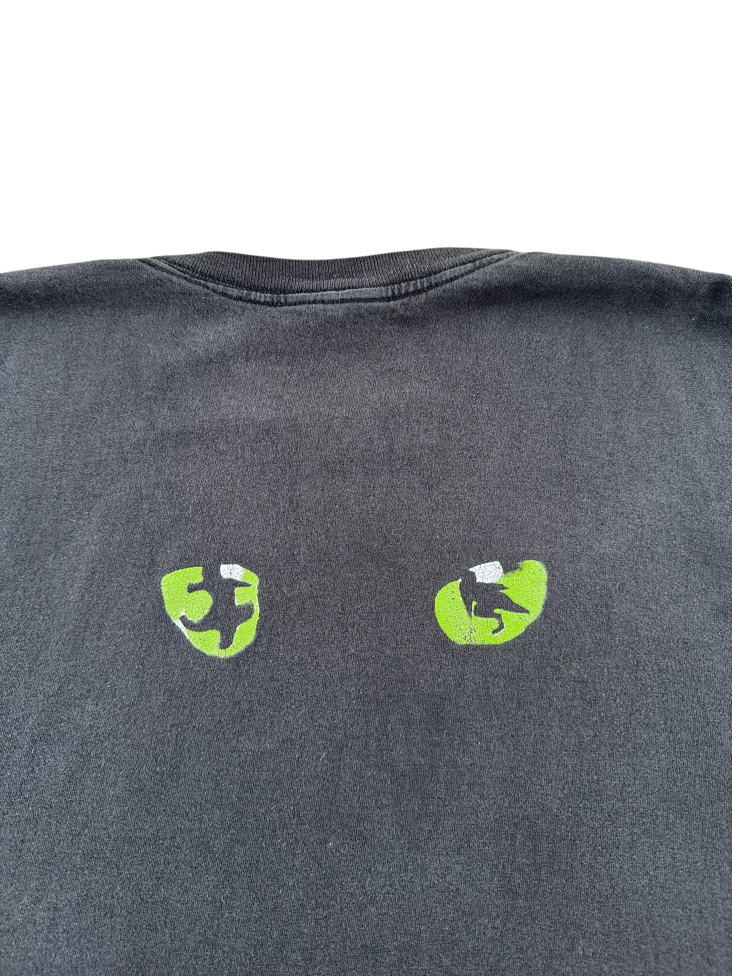 Back Graphic of Vintage Faded Black Cats Tee SZ XL