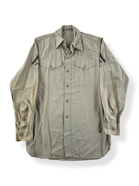 Front of Vintage Vietnam Era US Army Button Up Shirt SZ S