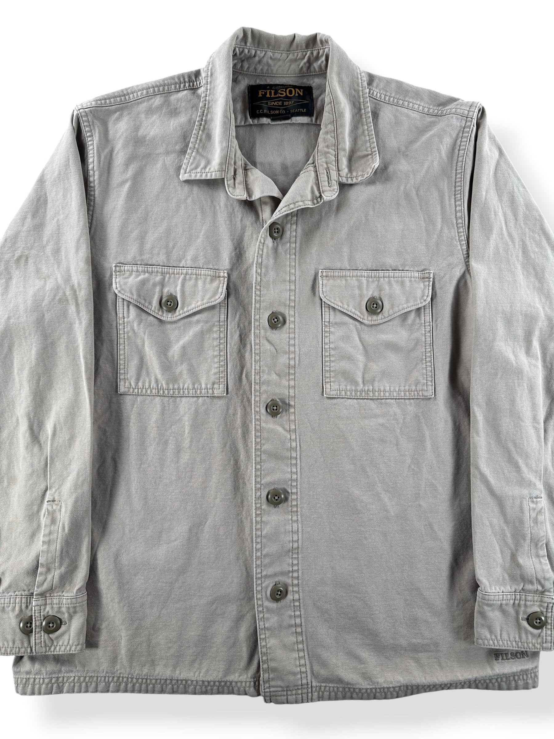 Front Close Up of Filson Field Jac Shirt SZ L