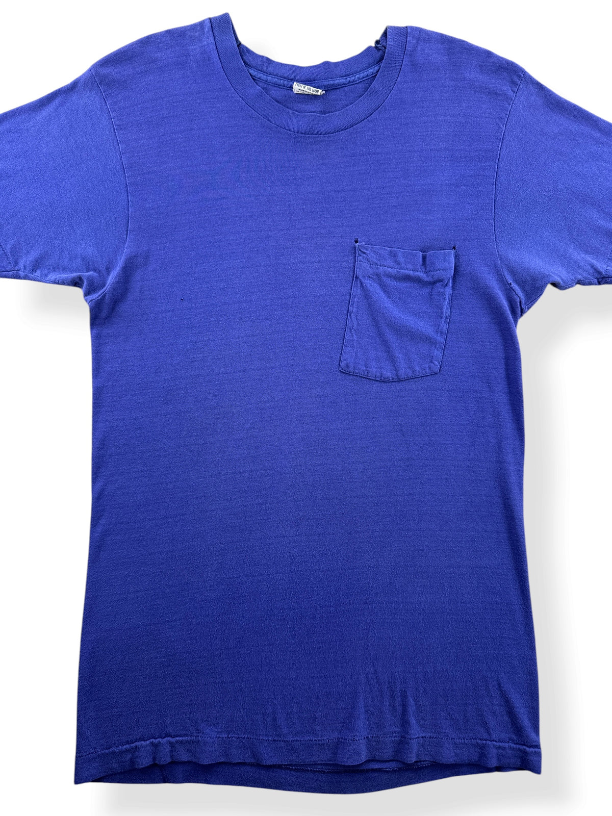 Close-up of Vintage 1980's FOTL Purple Pocket Tee SZ L (Fits M)