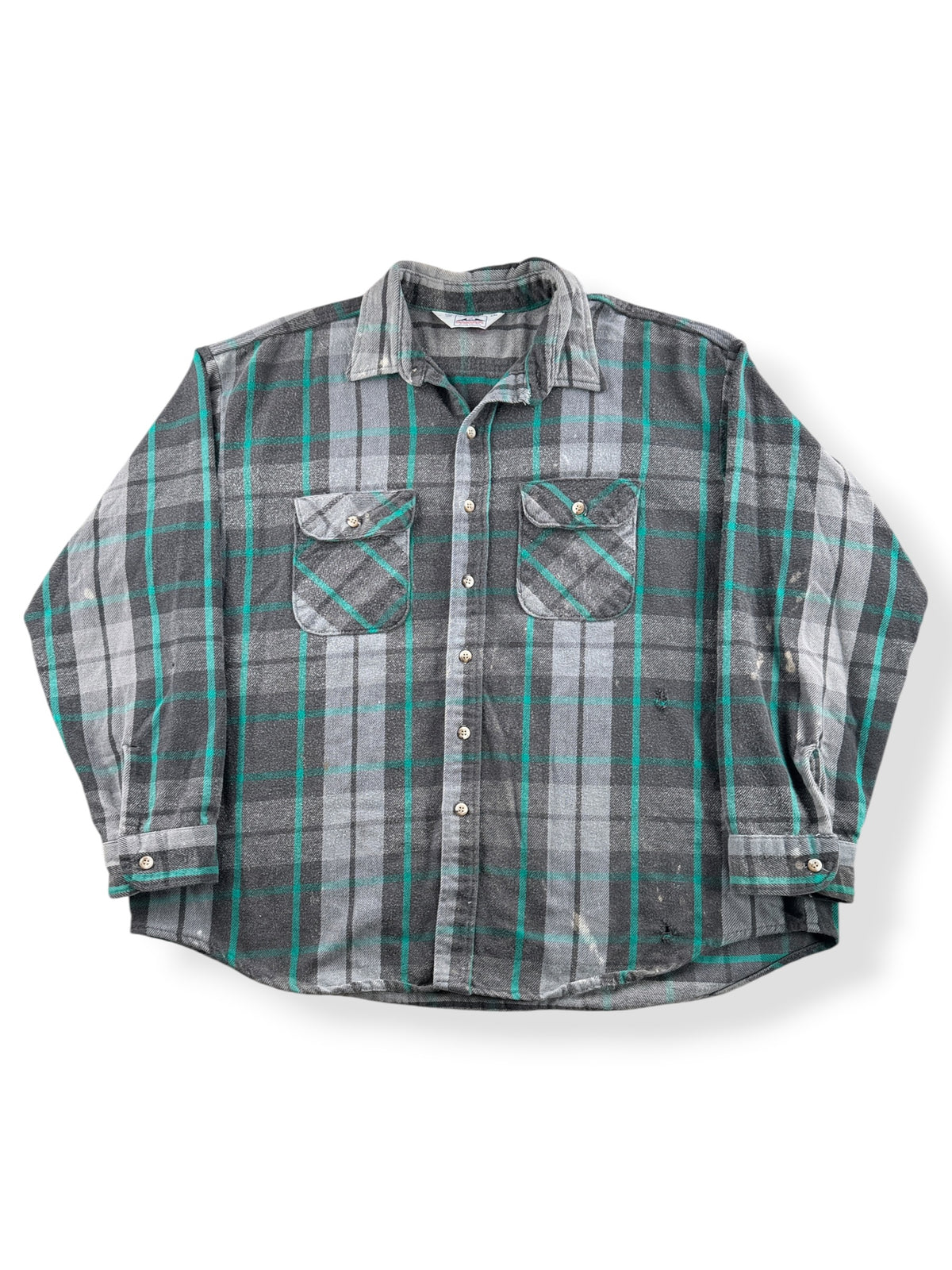 Front of Vintage Gray Dakota Cotton Flannel SZ 2XL