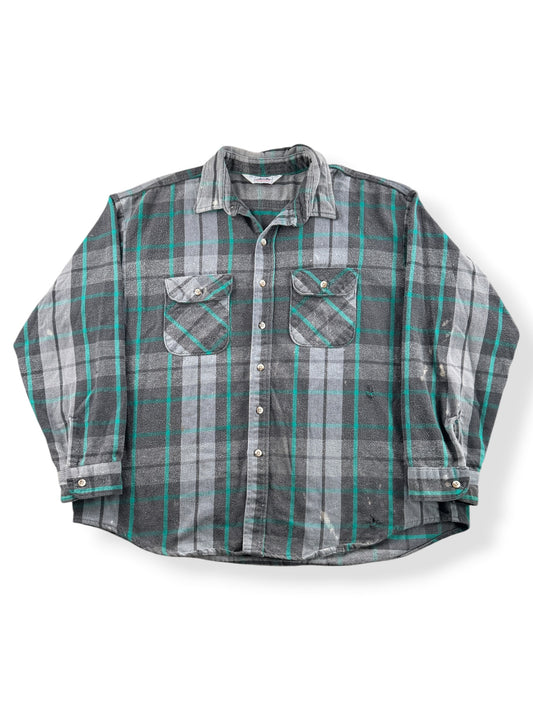 Front of Vintage Gray Dakota Cotton Flannel SZ 2XL