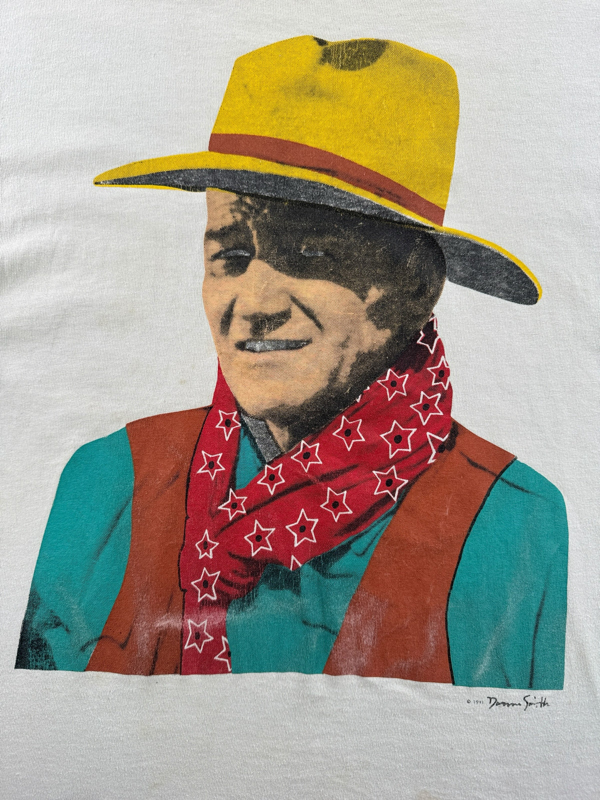 Front graphic on Vintage John Wayne Tee SZ L - AS IS