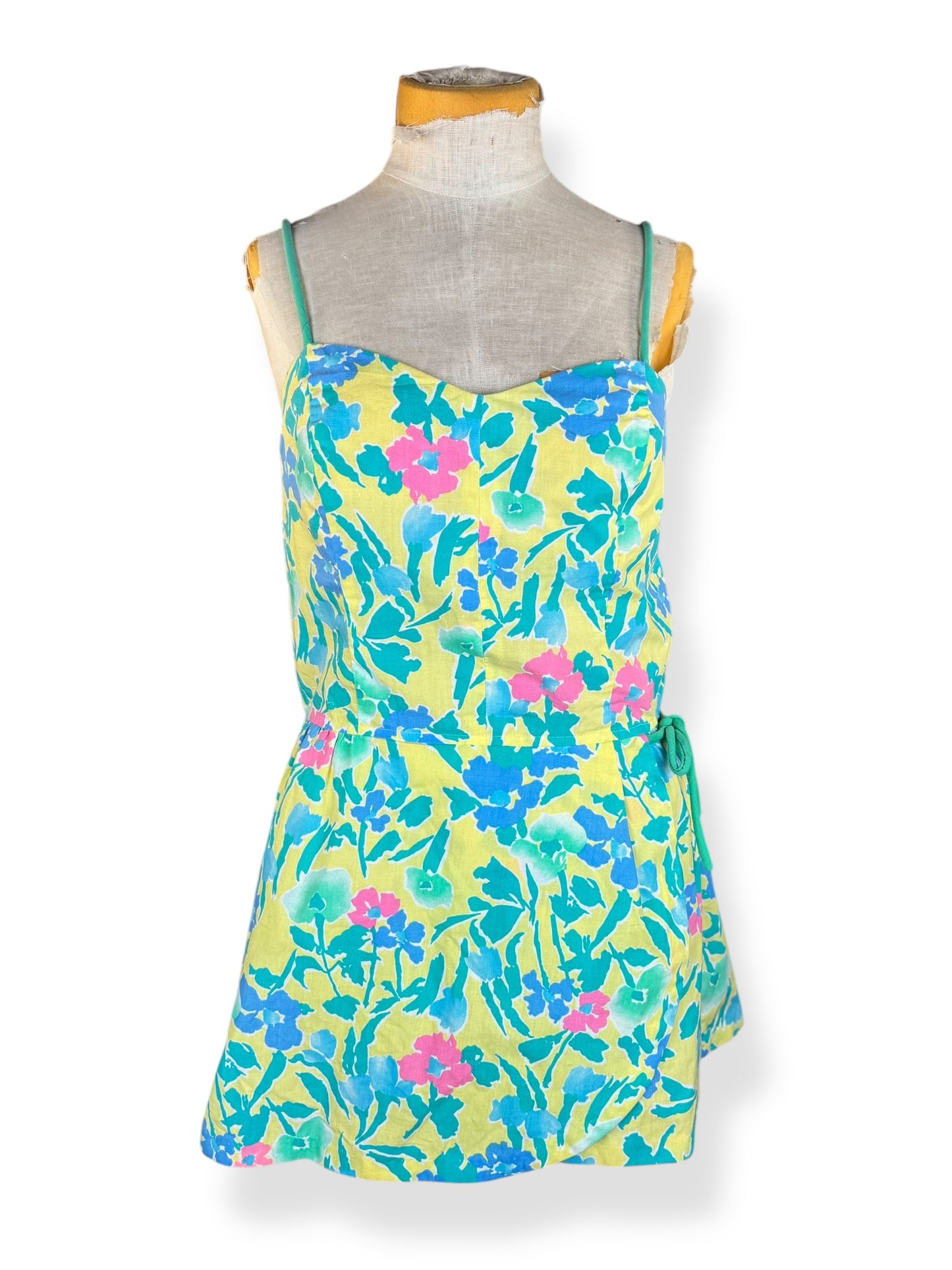 Front of 1980s Seawaves Cotton Playsuit L