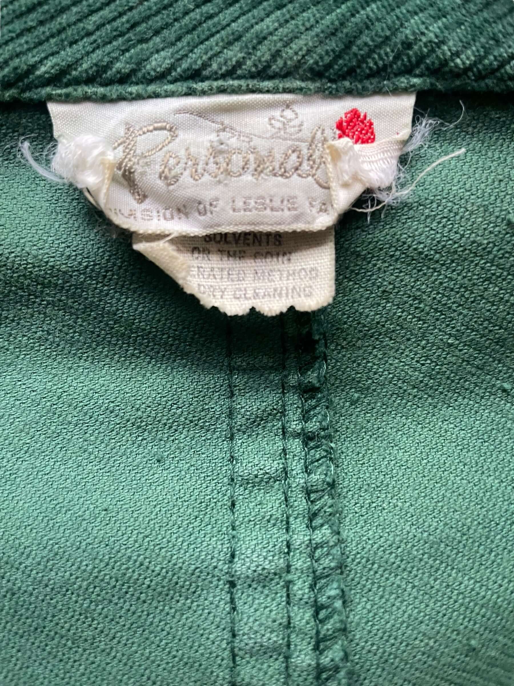 Tag view of Vintage 1970s Green Corduroy Blazer | Vintage Ladies Clothing | Barn Owl True Vintage