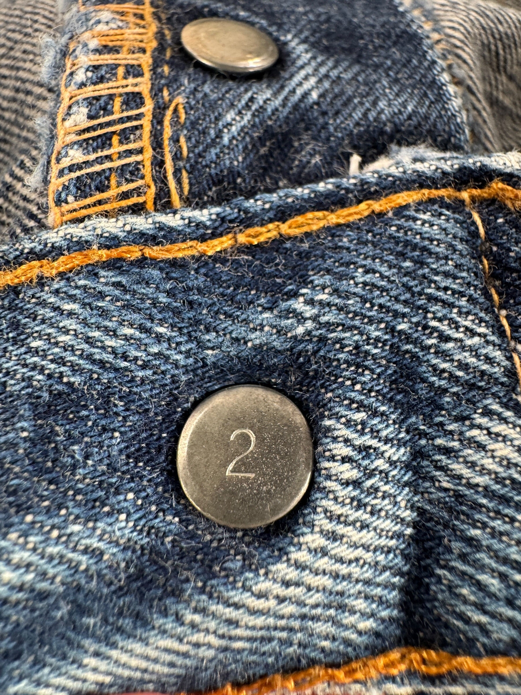 Factory Stamp on Vintage Big E Levis Cut Offs W36" (Fits W33")