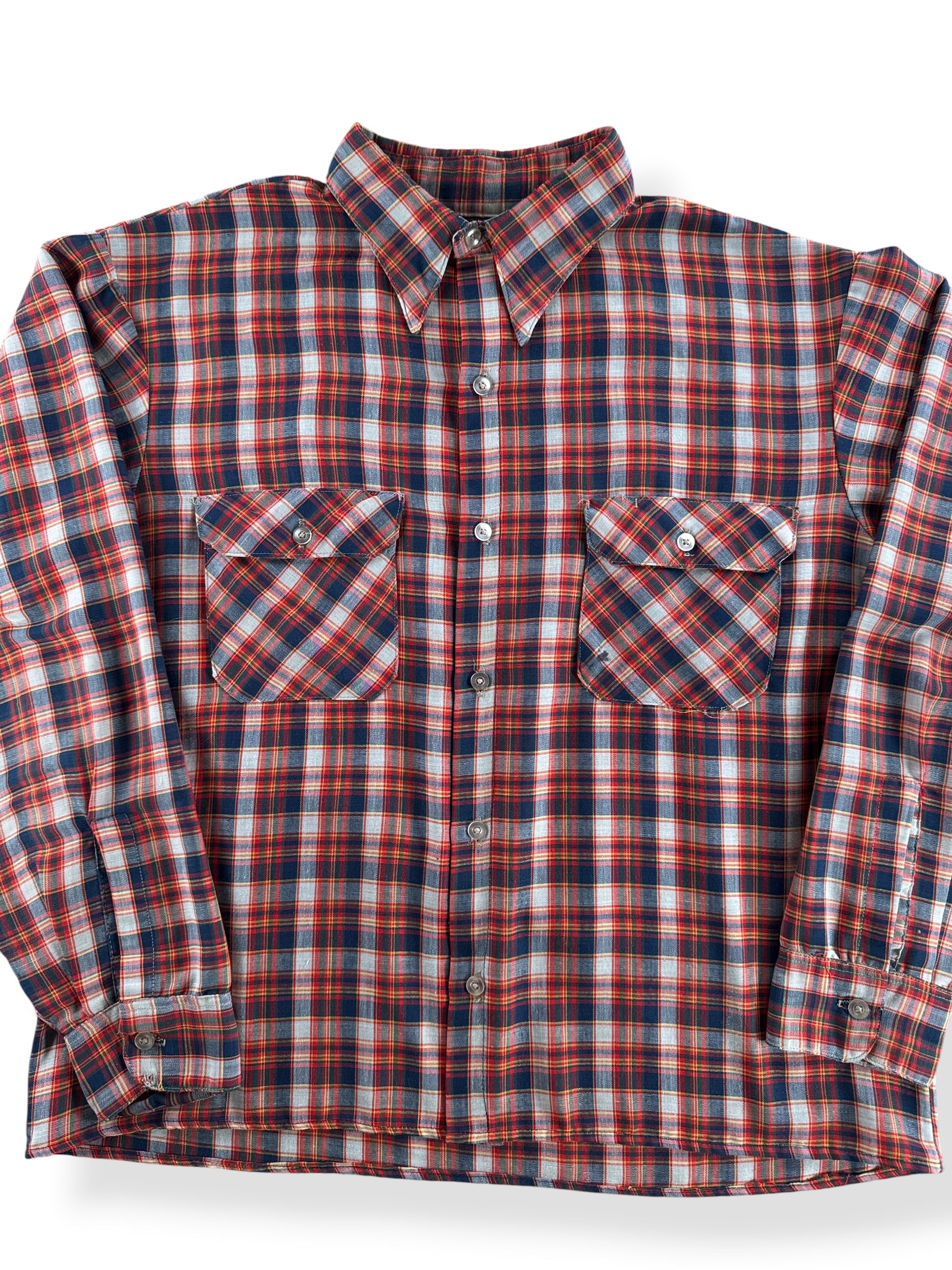 Close-up of Vintage Cropped Big Mac Plaid Shirt SZ L