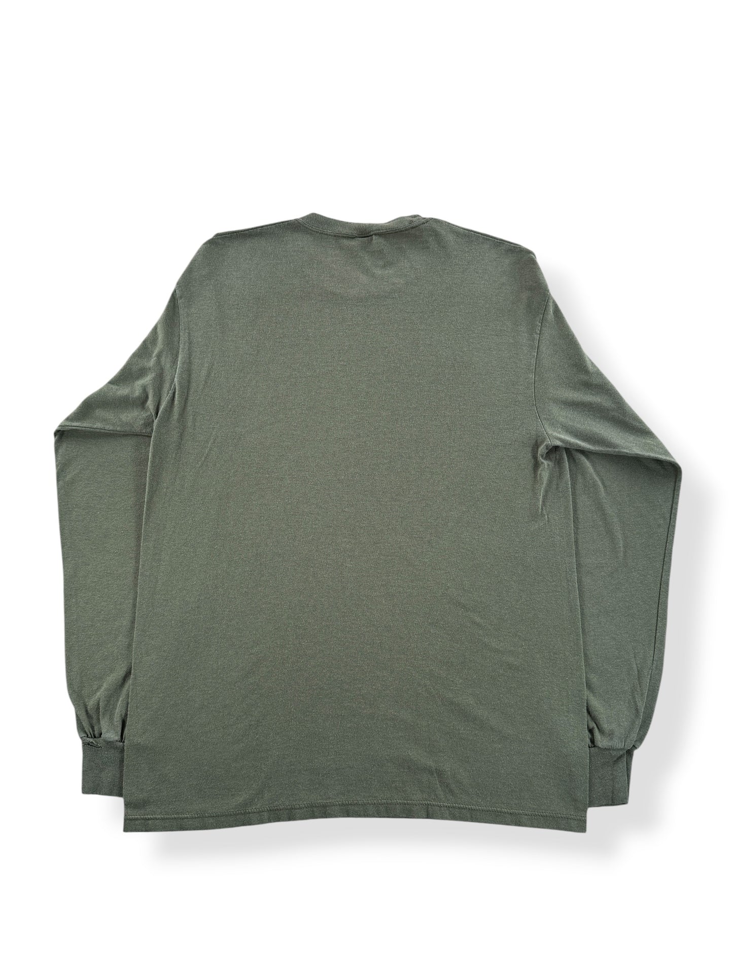 Back of Vintage Soffe Olive Green LS Tee SZ L