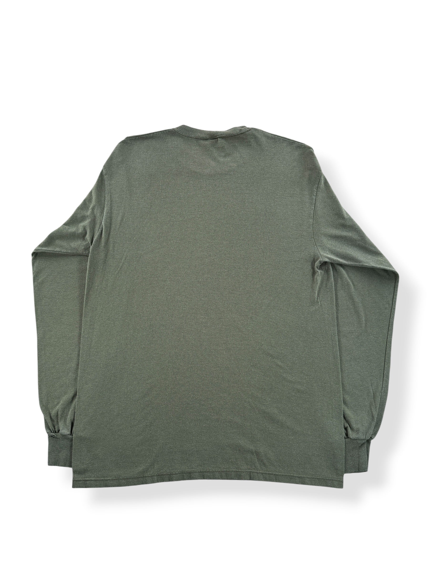 Back of Vintage Soffe Olive Green LS Tee SZ L