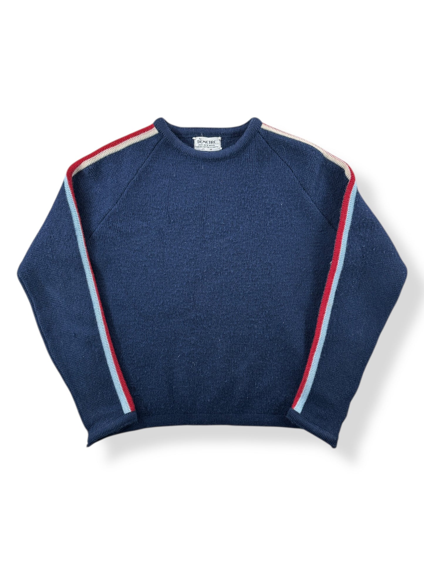 Front of Vintage Navy & Red Demetre Seattle Ski Sweater SZ Kids M (Fits XS)