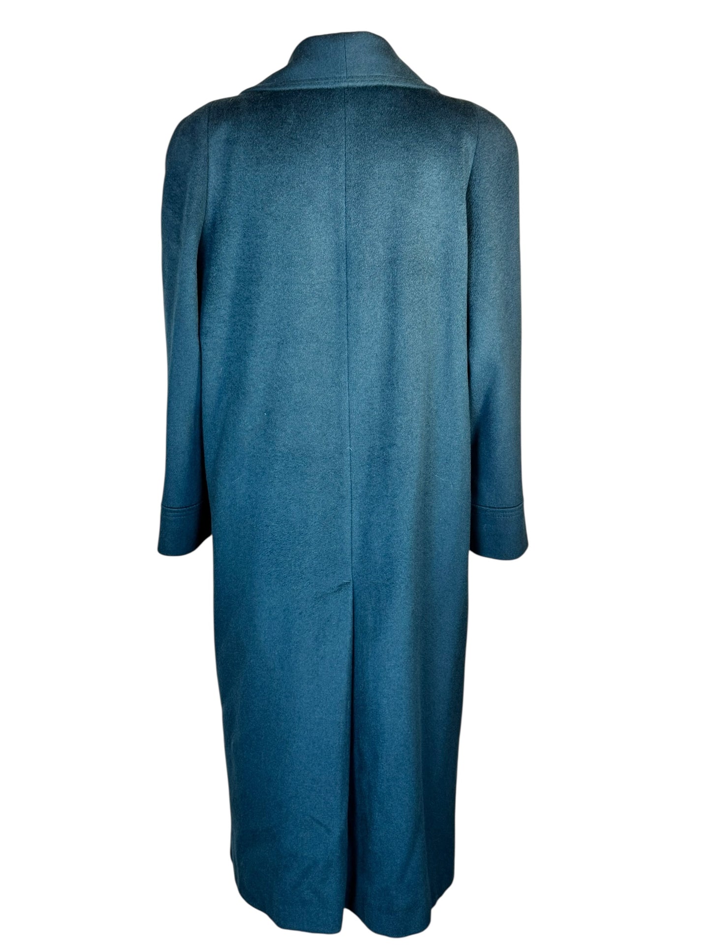 Back view of 80s Does 40s Blue Wool Coat L-XL