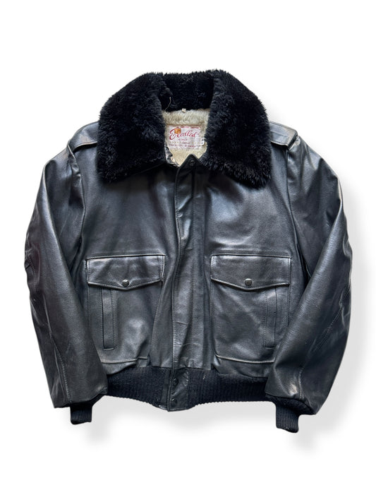 Front of Vintage Excelled Leather A-2 Style Leather Bomber Jacket SZ 44