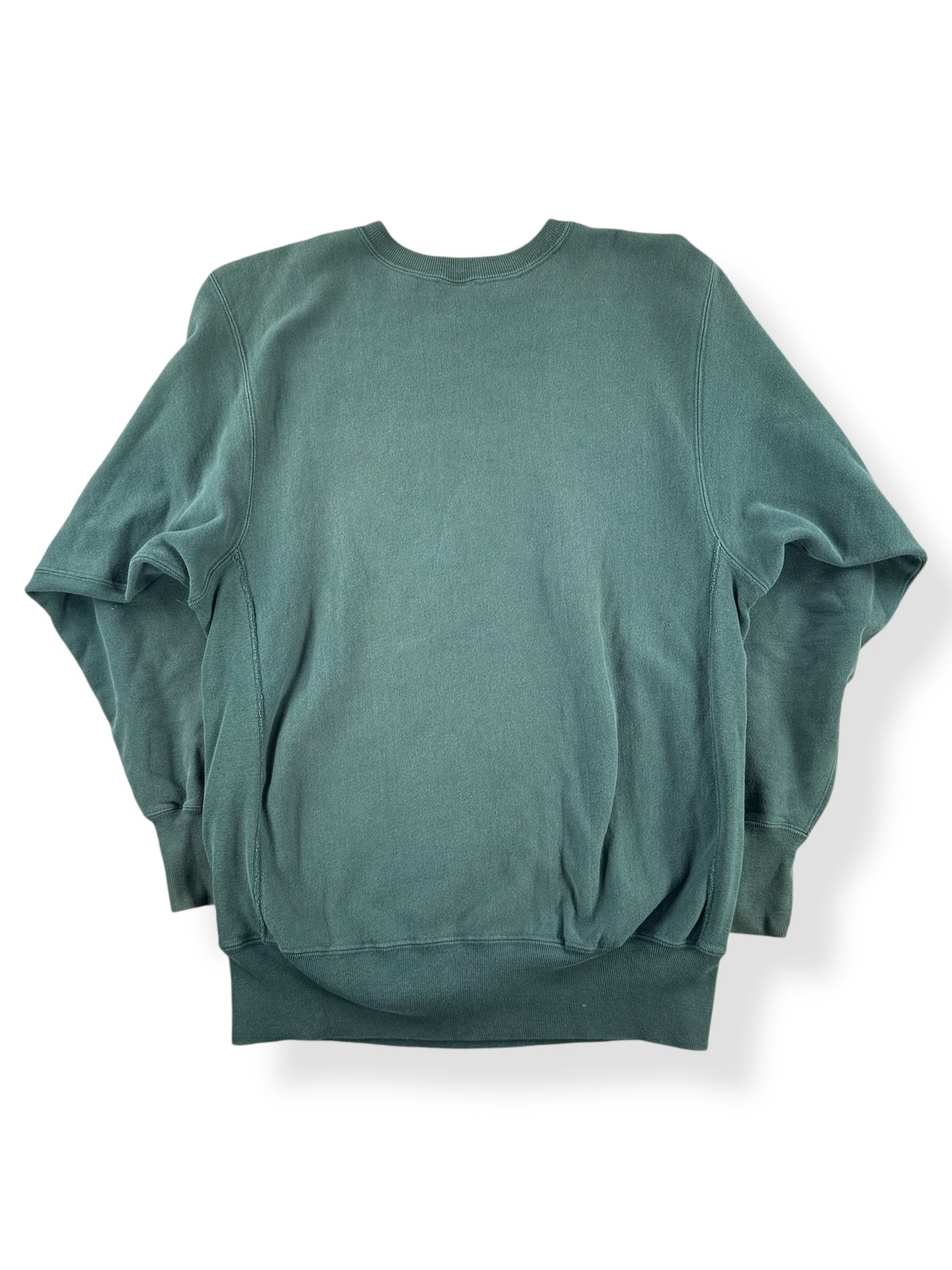 Back of Vintage Green Champion Reverse Weave Sweatshirt SZ L