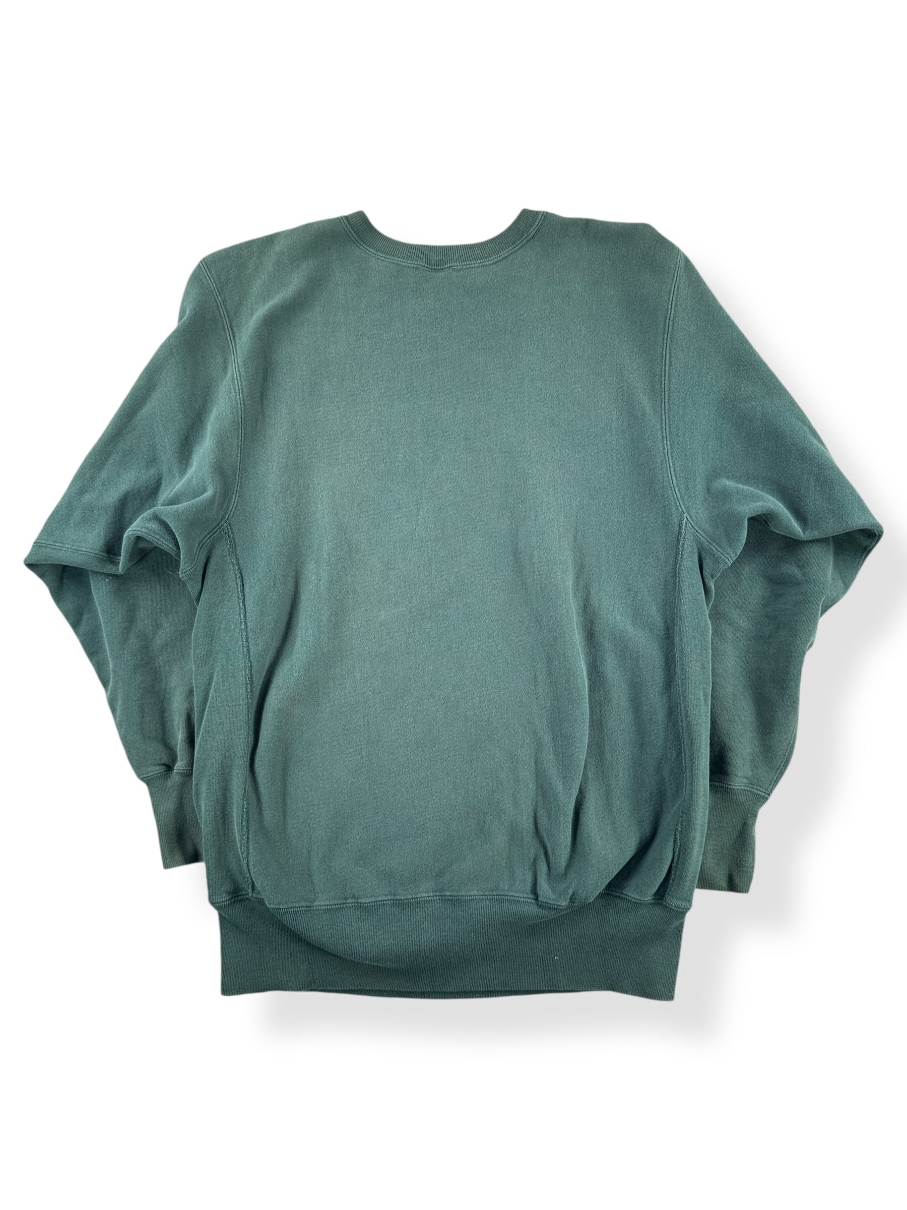 Back of Vintage Green Champion Reverse Weave Sweatshirt SZ L