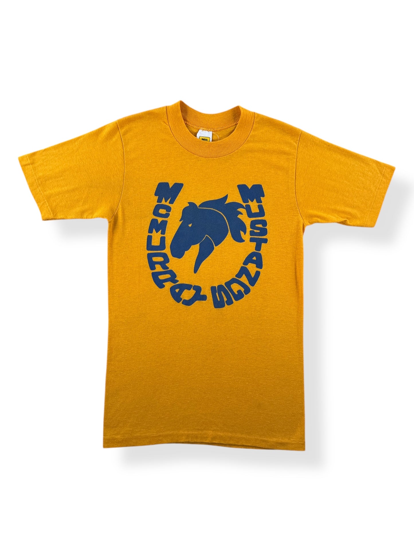 Front of Vintage McMurray Mustangs Tee SZ S (Fits XS)