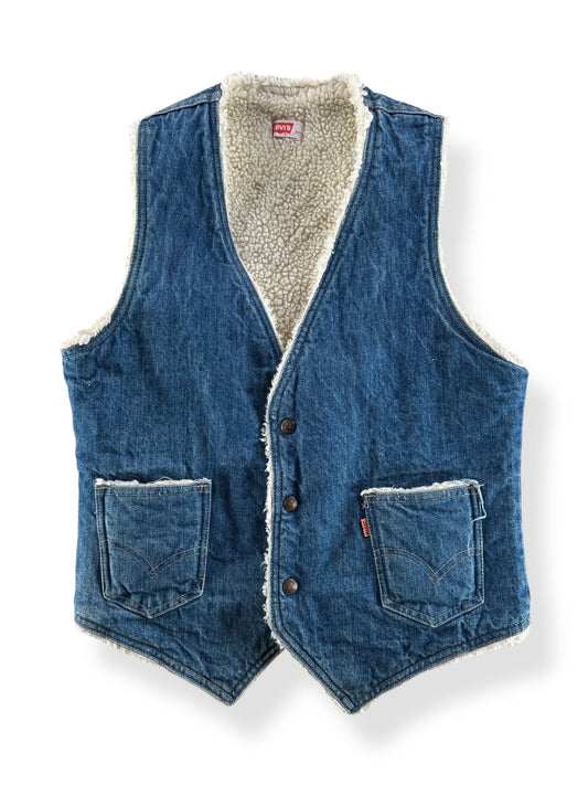 Front of Vintage Levi's Orange Tab Shearling Vest SZ M