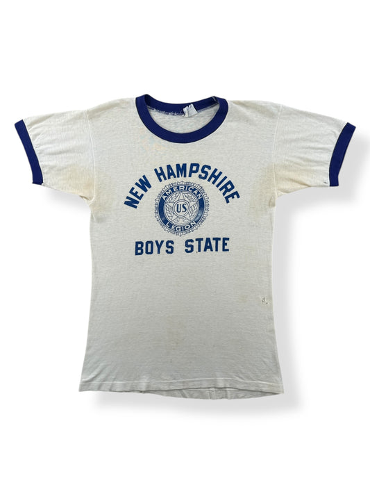 Front of Vintage American Legion New Hampshire Boys State Ringer Tee SZ S