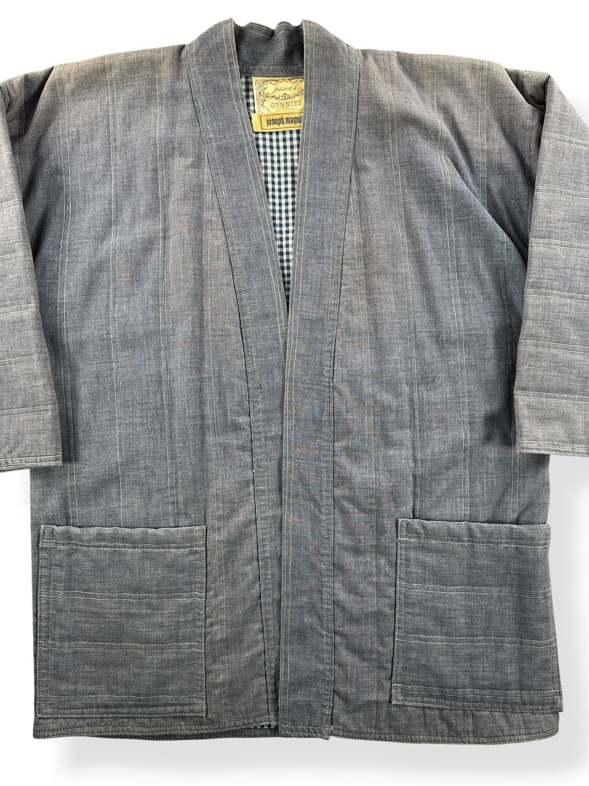 Close-up of Vintage 70s Gunnies Magnin Japanese Style Jacket SZ M