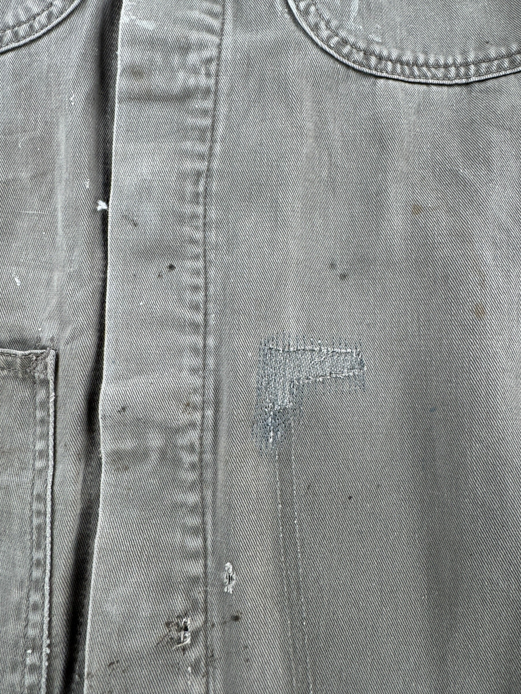Repair on Vintage Unitog Grey Repaired Shop Coat SZ M