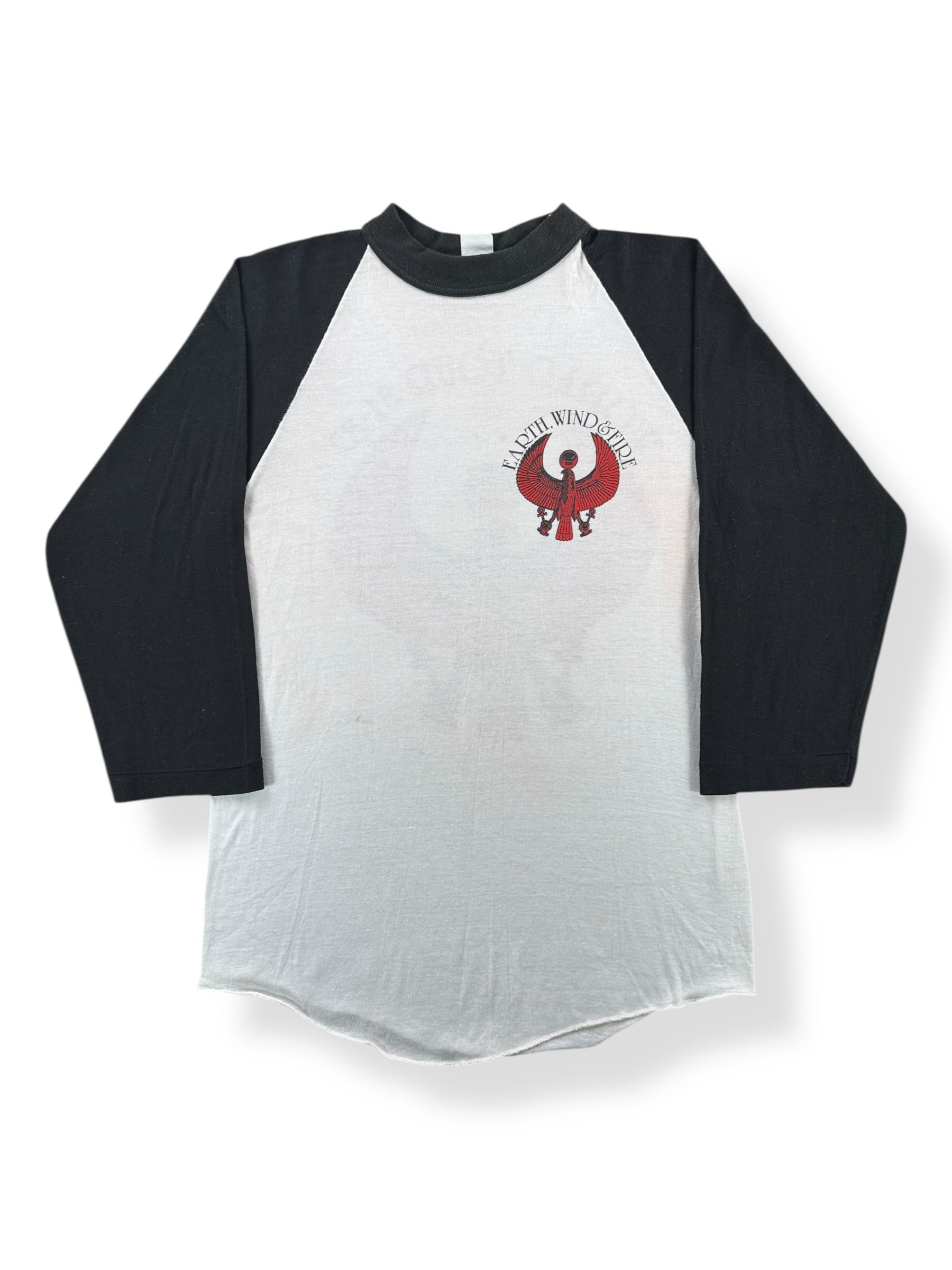Front of Vintage 1982 Earth Wind And Fire Raglan Tee SZ M (Fits S)