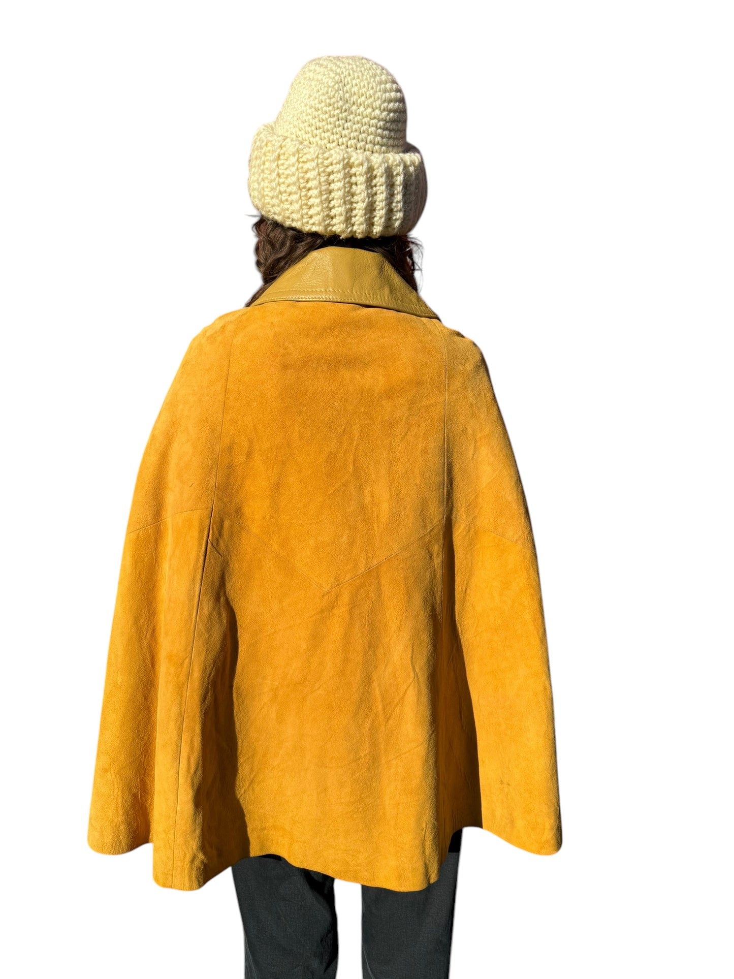 Back view of 1960s Suede Cape L