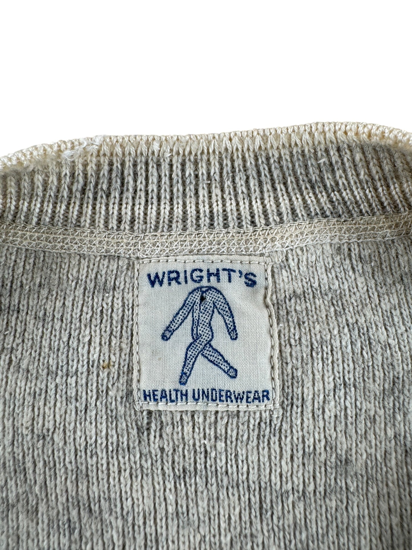 Label on Vintage Wright's Wool Henley SZ S