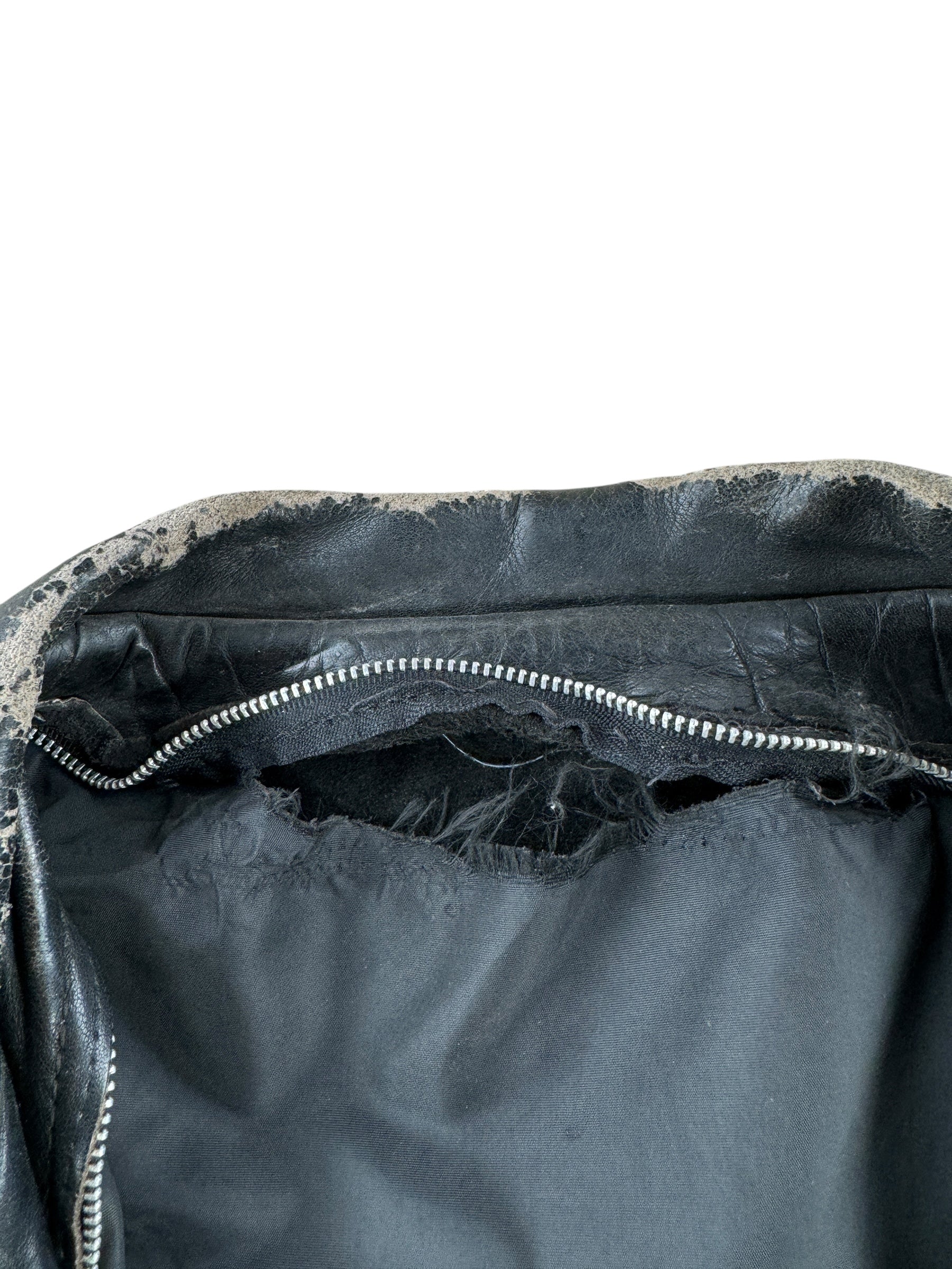 Ripped Liner on Vintage Leather Jacket SZ M
