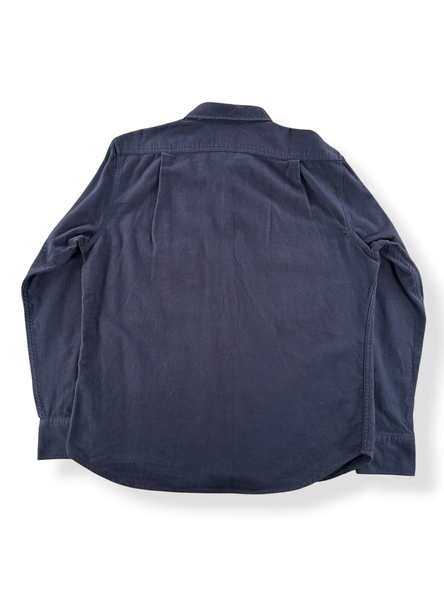 Back of Filson Navy Moleskin Seattle Shirt SZ L - AS IS