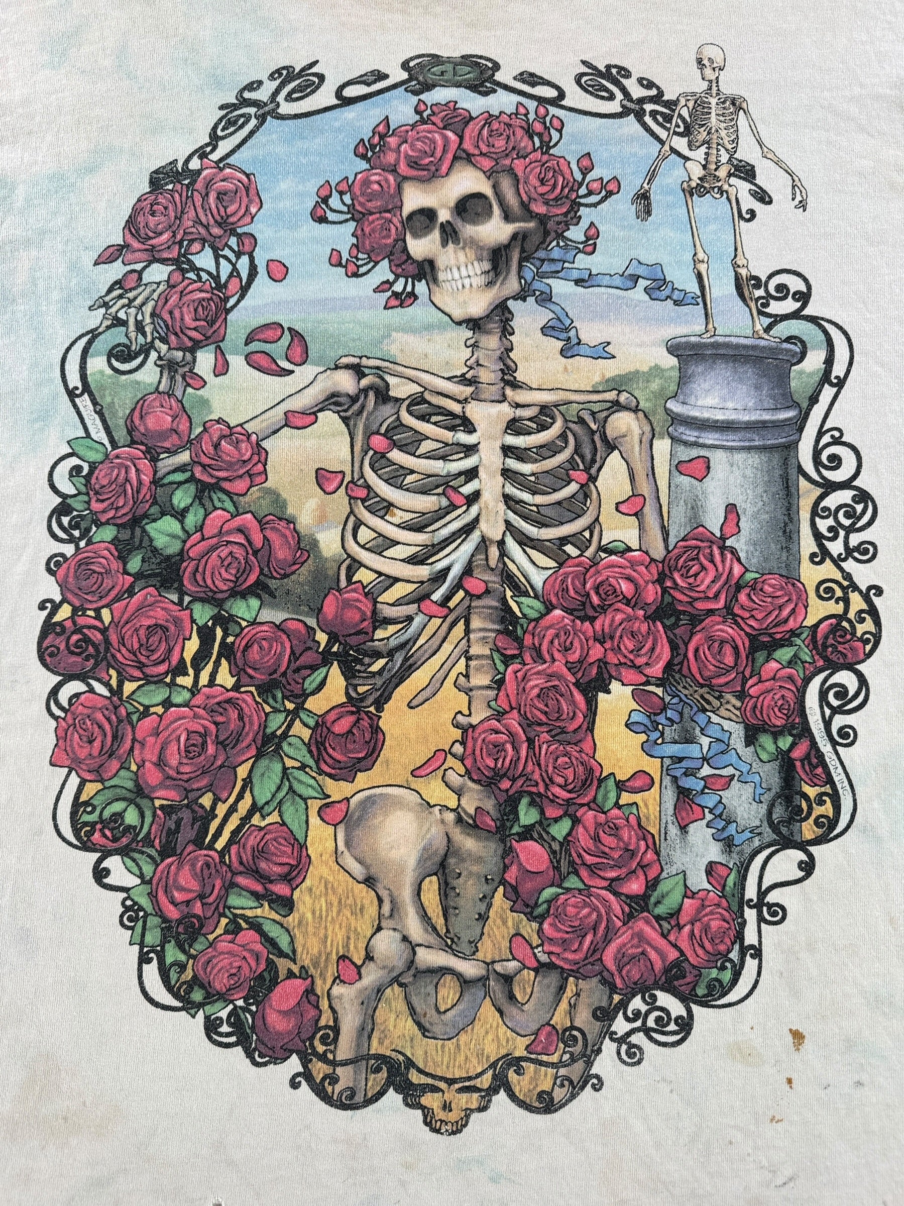Graphic of Vintage Grateful Dead 30 Years Bertha Liquid Blue Tee SZ XL