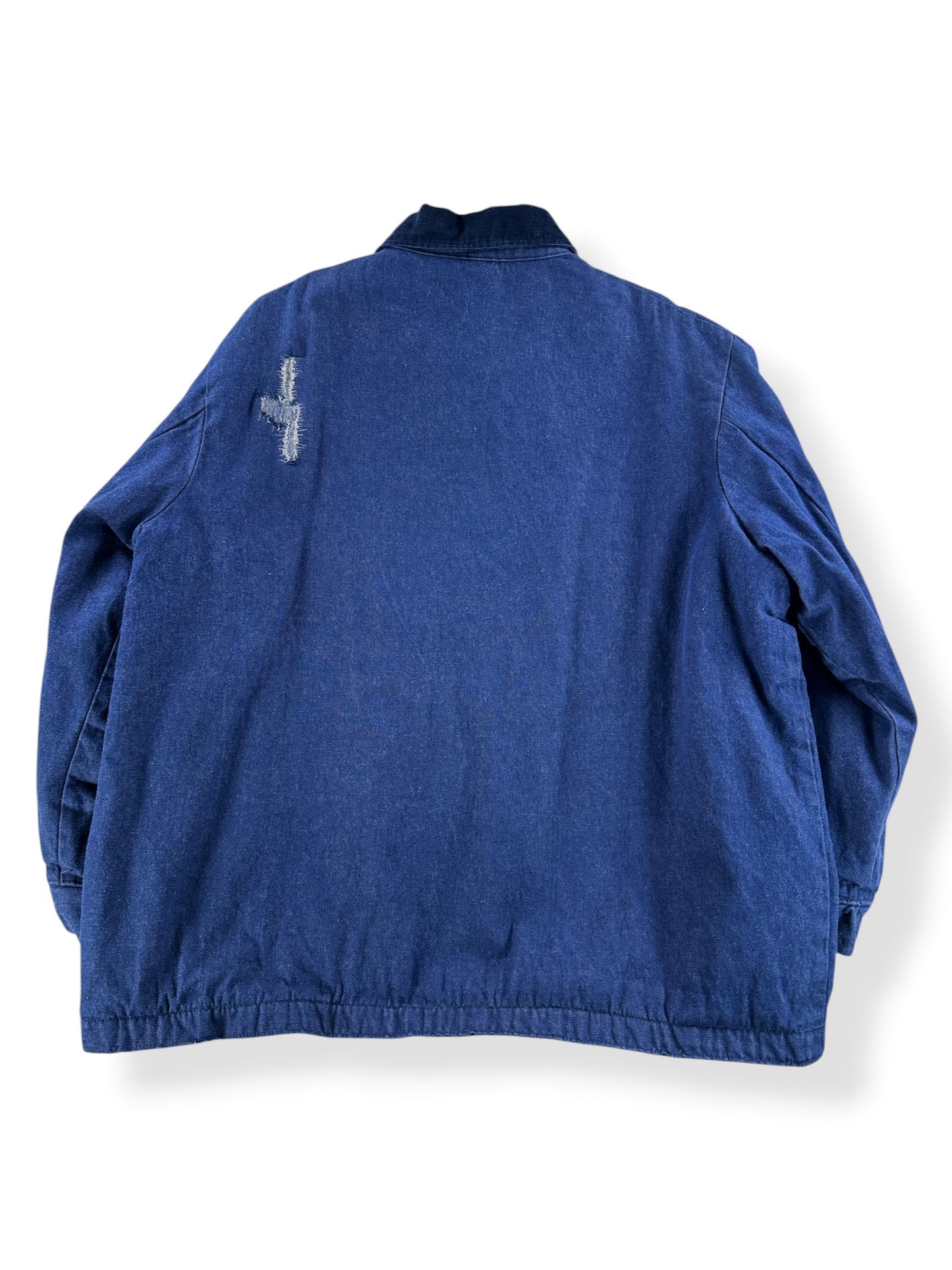 Back of Vintage Wrangler Blanket Lined Denim Chore Coat SZ 50
