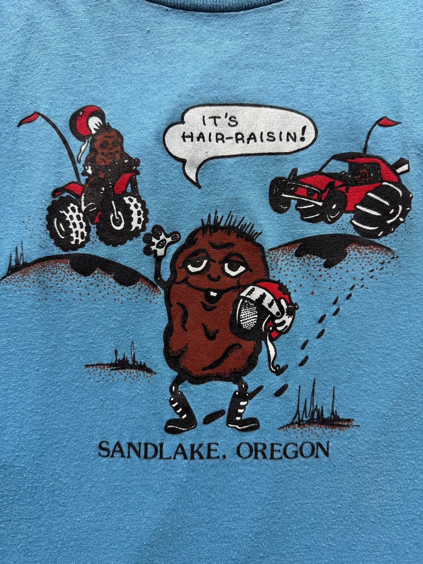 front graphic of Vintage Sandlake Oregon Hair Raisin Tee SZ M