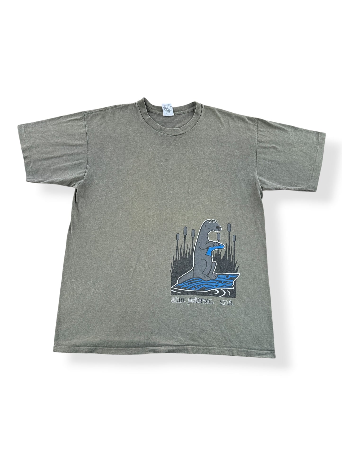 Front of Vintage Santa Cruz Alan Peterson Santa Monica Airlines Tee SZ XL