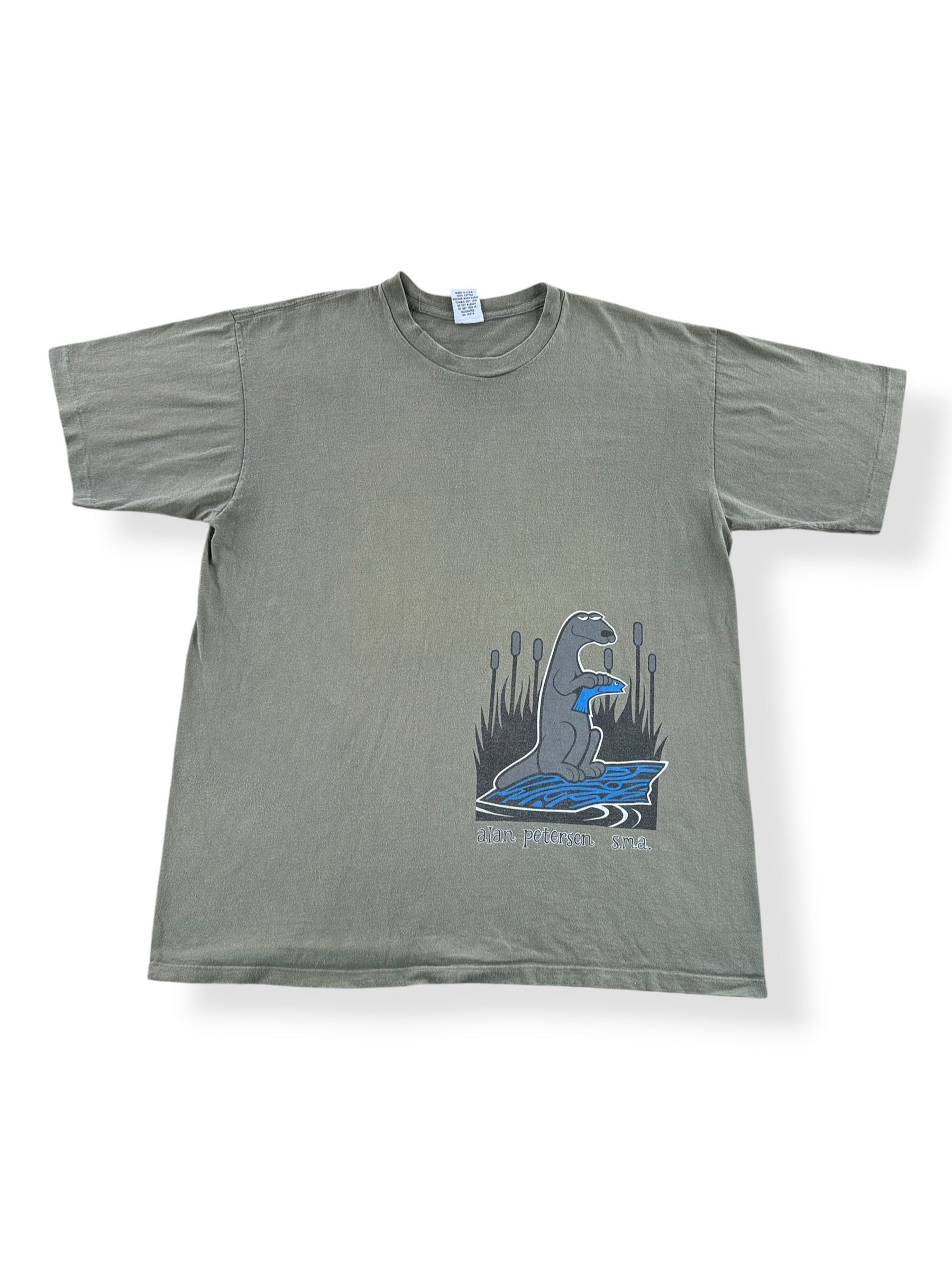 Front of Vintage Santa Cruz Alan Peterson Santa Monica Airlines Tee SZ XL