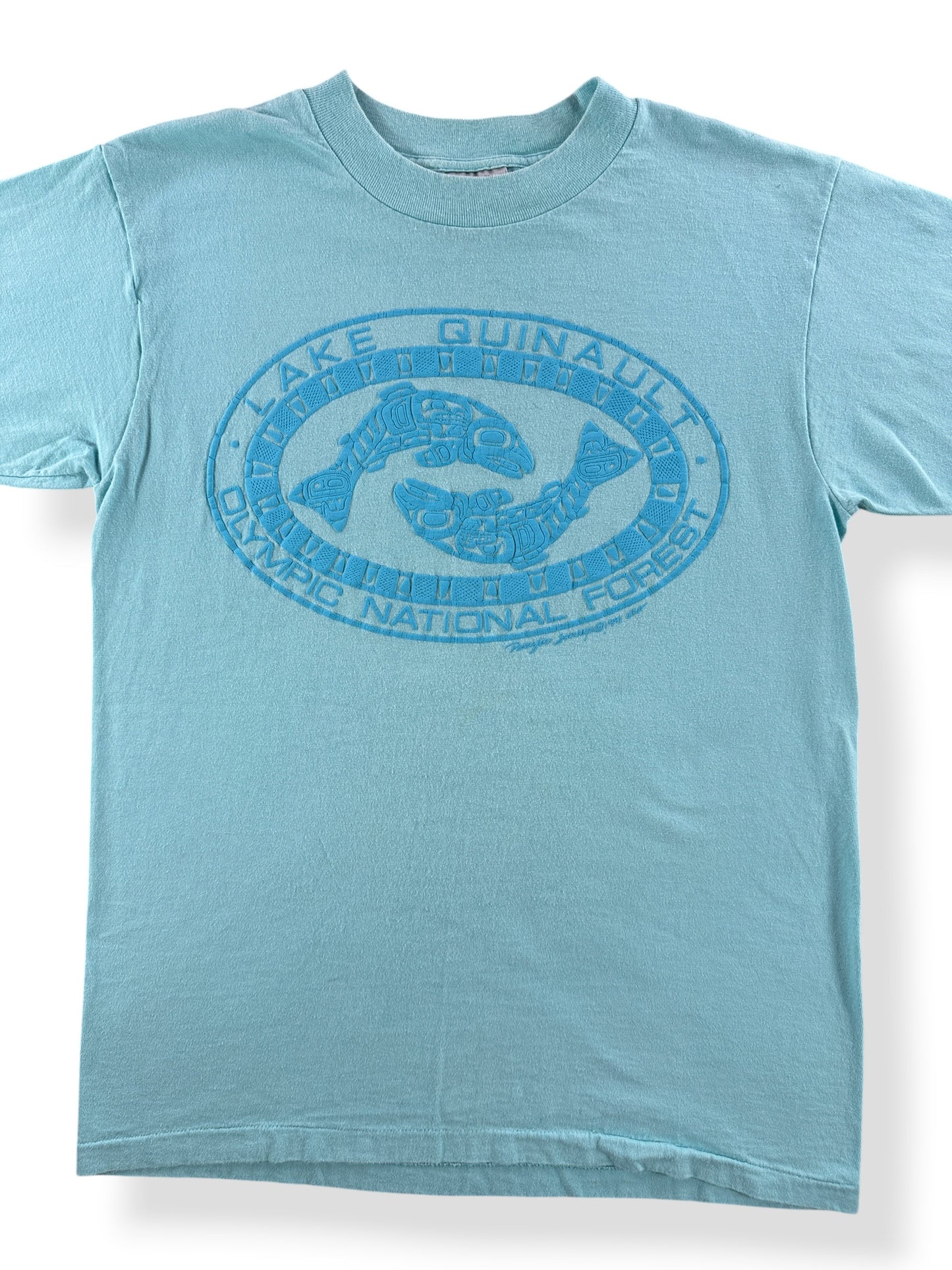 Front Close Up of Vintage Lake Quinault Tee SZ L