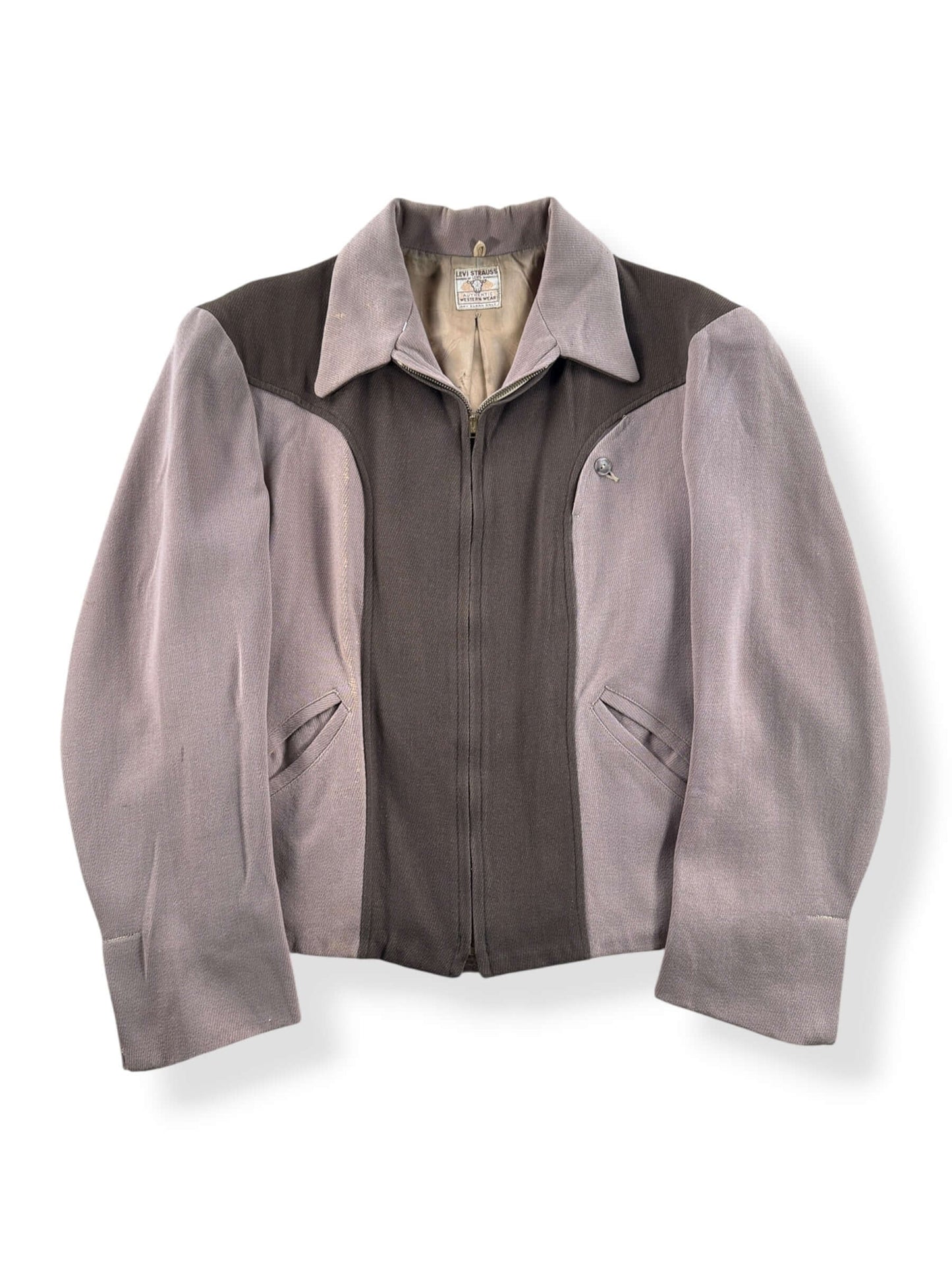Front of Vintage Levi's Shorthorn Wool Gabardine Western Jacket SZ S