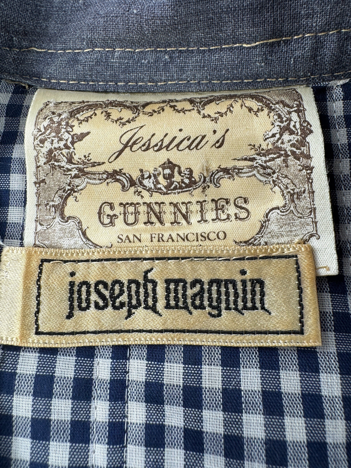 Tags on Vintage 70s Gunnies Magnin Japanese Style Jacket SZ M