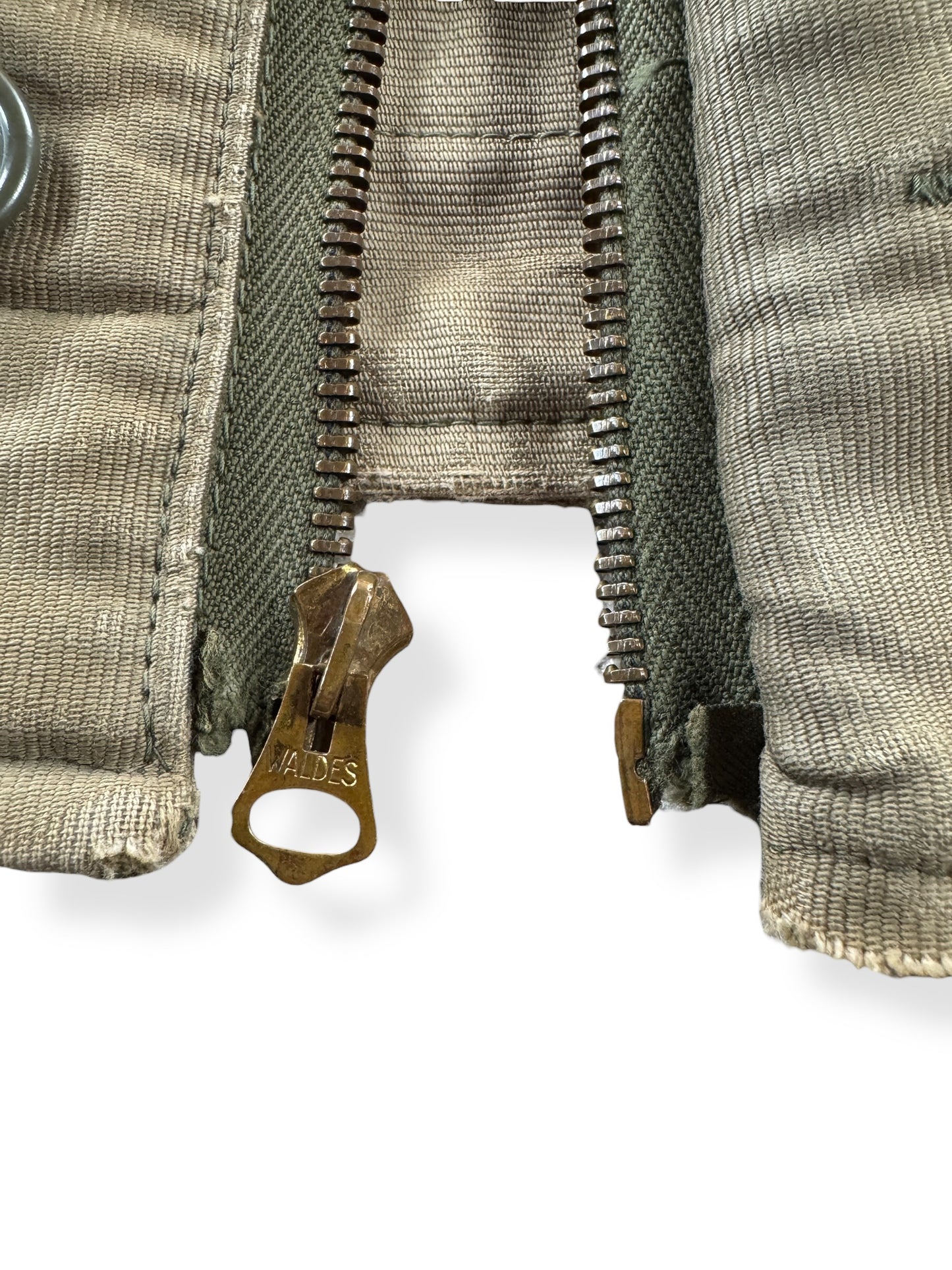 Zipper on Vintage WWII Era Stenciled N-1 Deck Jacket SZ 42