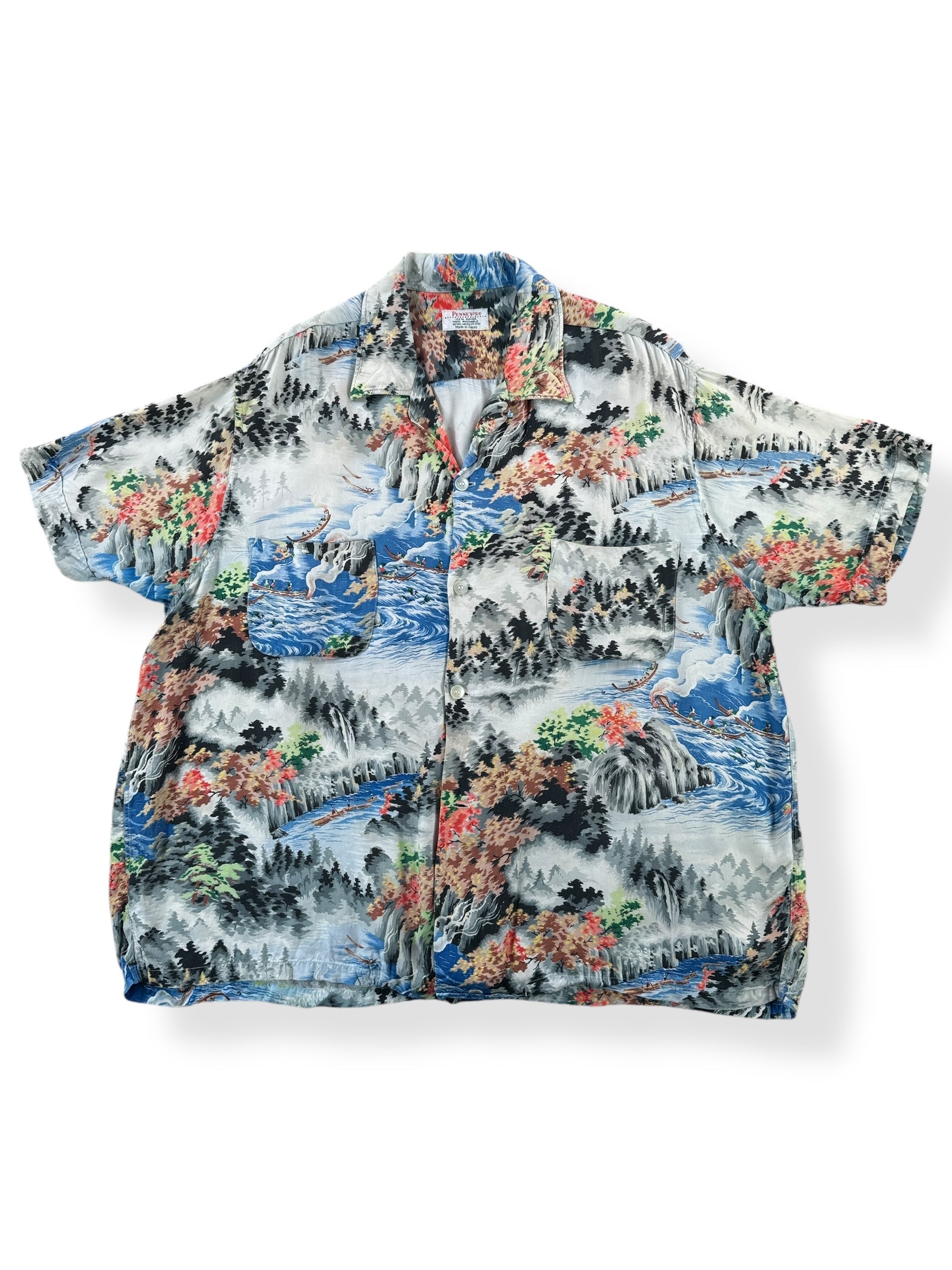 Front of Vintage Penney's Aloha Shirt SZ XL AS IS
