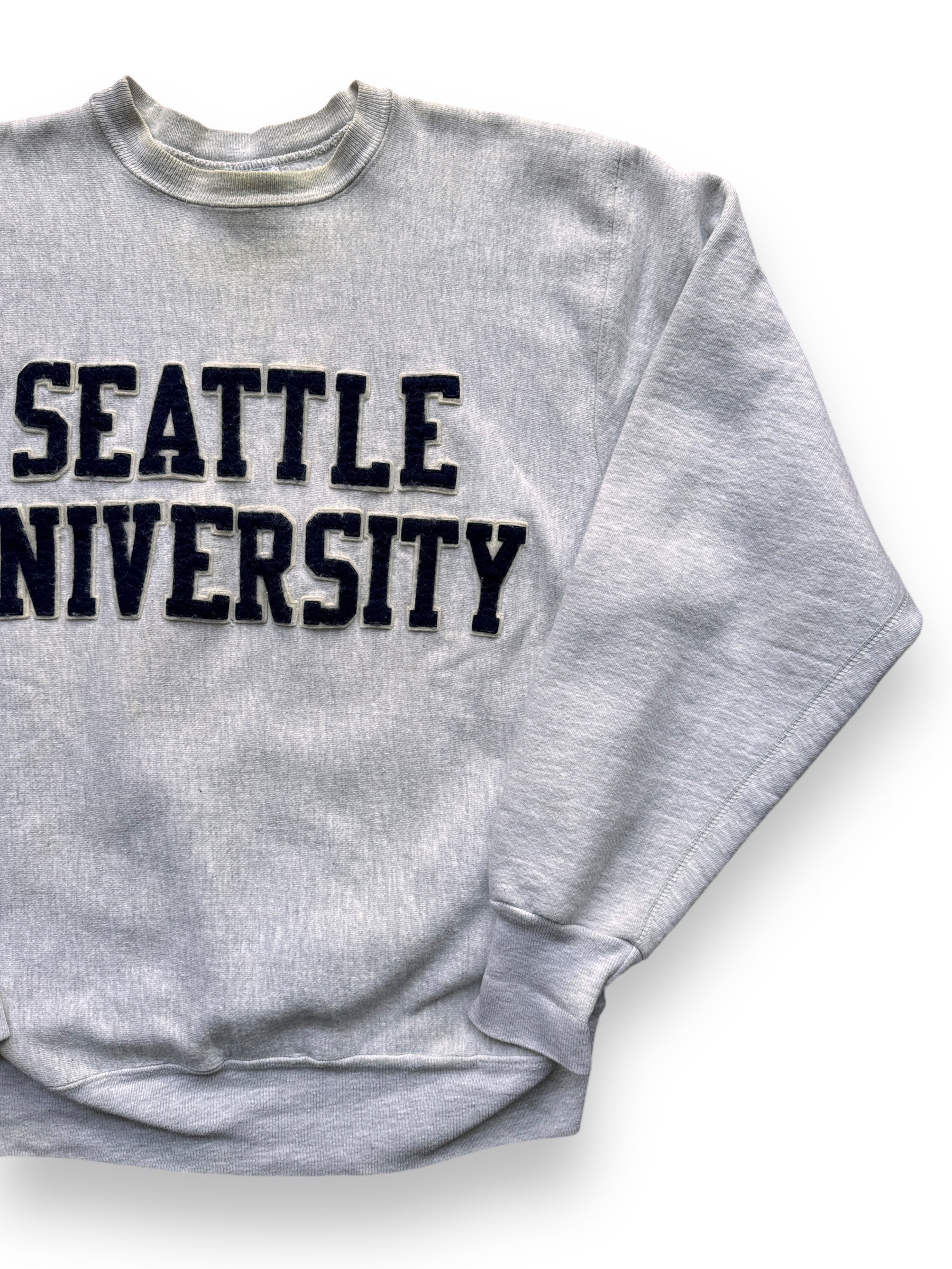 front left of Vintage Seattle University Reverse Weave Crewneck SZ XL