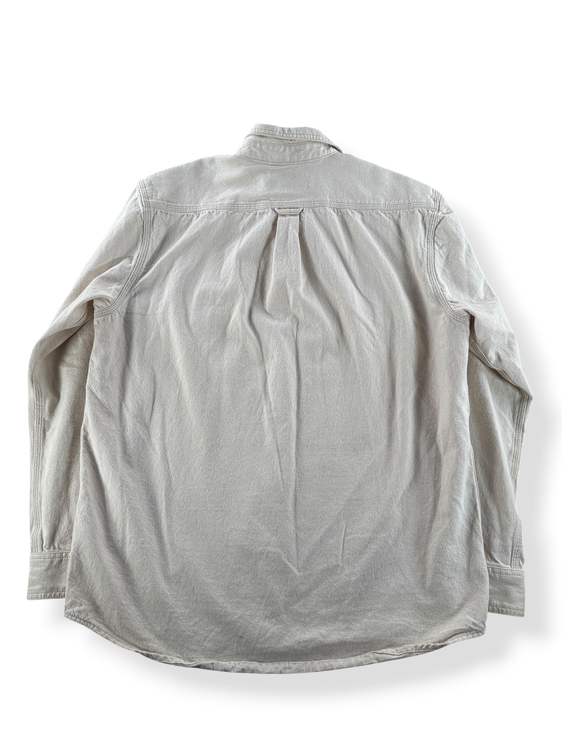 Back of Filson Natural Twill Guide Shirt SZ L