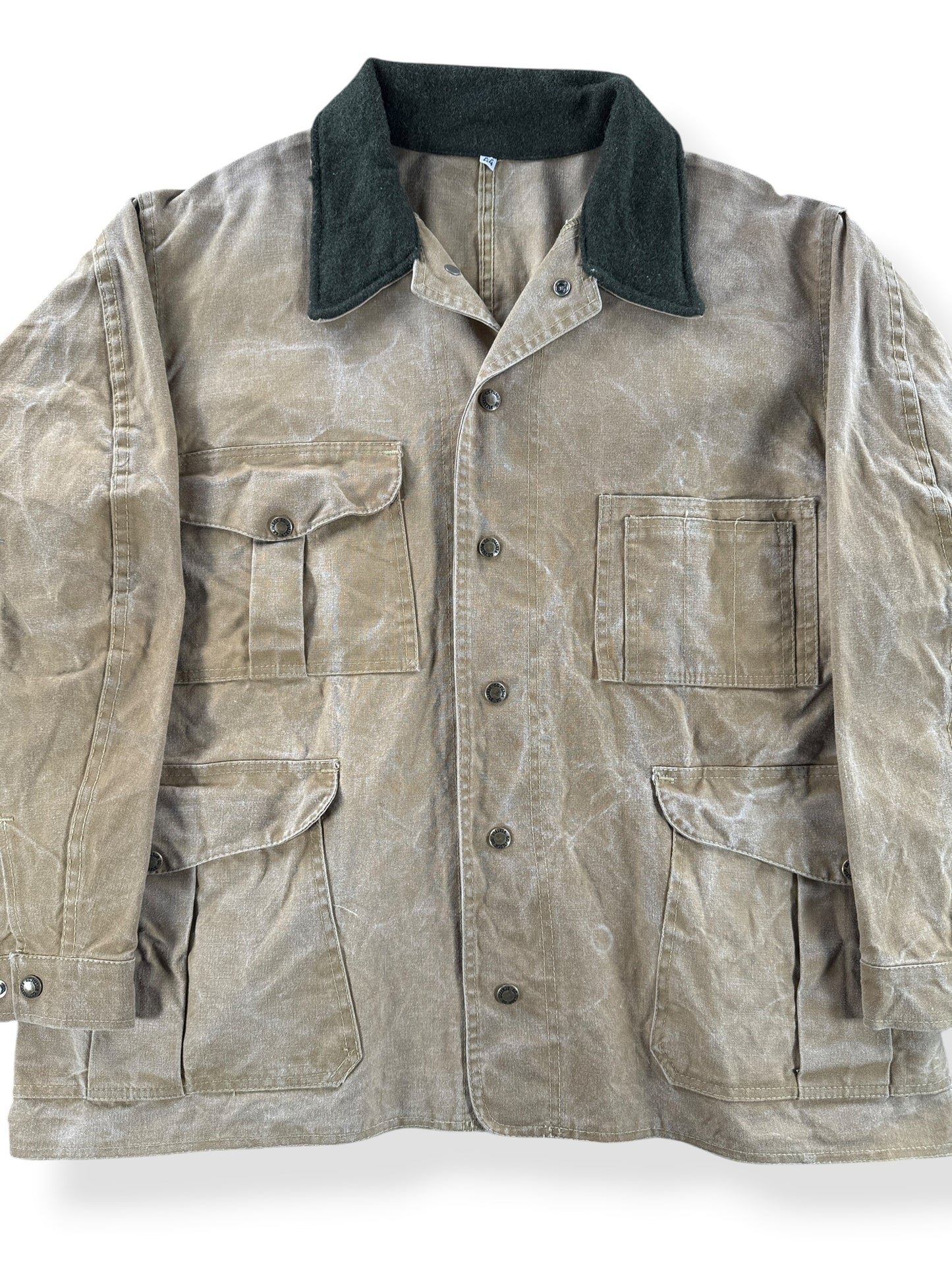 Front Close Up of Vintage Filson Style 64 Tin Cloth Jacket SZ 44