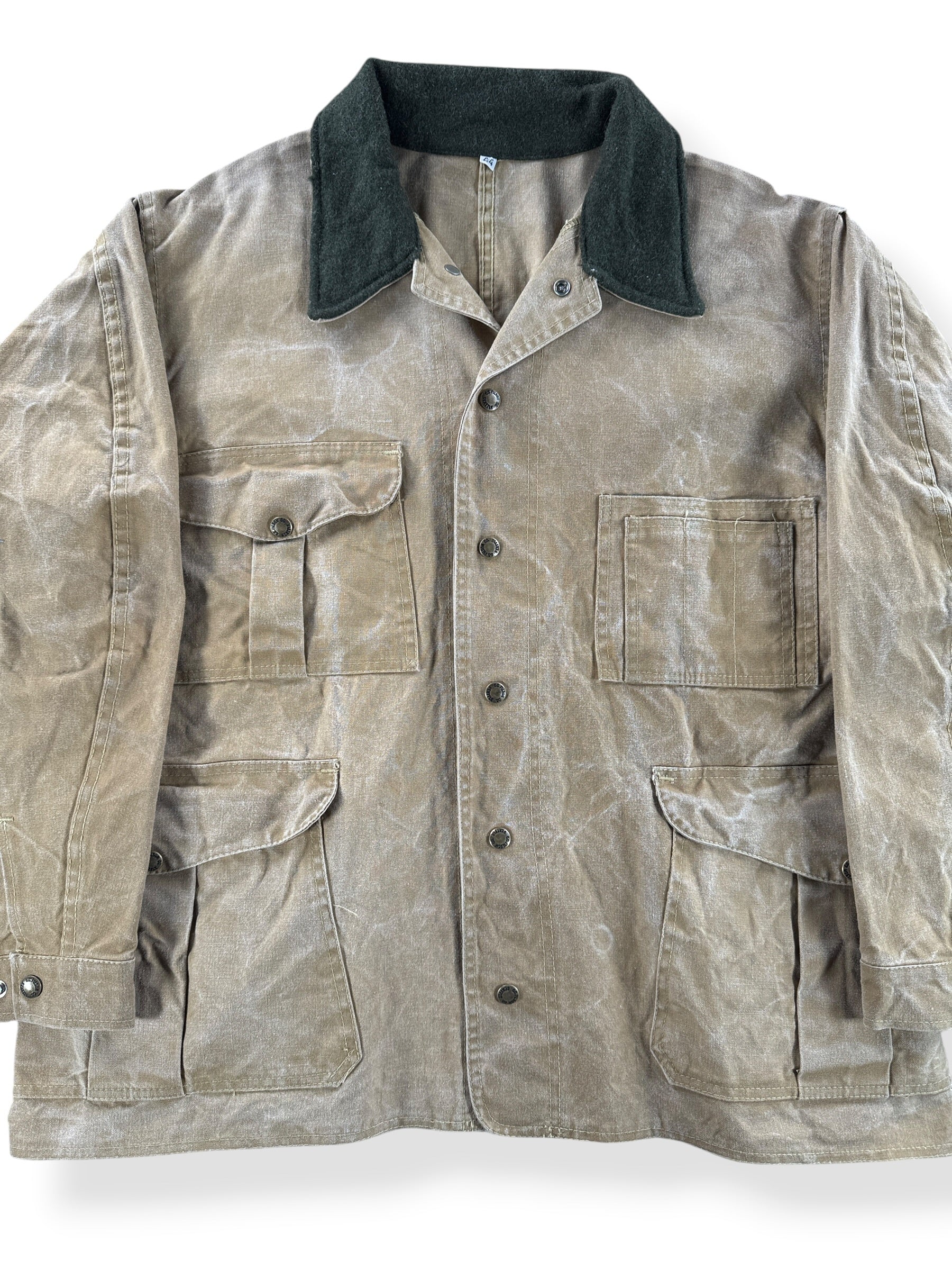 Front Close Up of Vintage Filson Style 64 Tin Cloth Jacket SZ 44