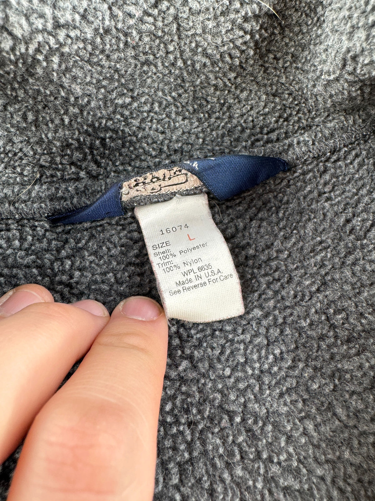 Tags on Vintage Woolrich Grey Zip Up Fleece SZ L