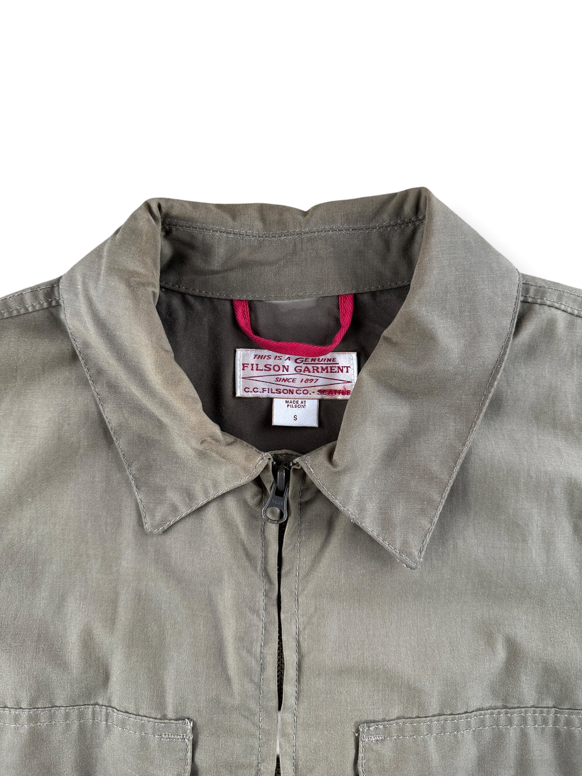 Collar on Filson 2nd Style 10450 Cover Cloth Bomber Jacket SZ S