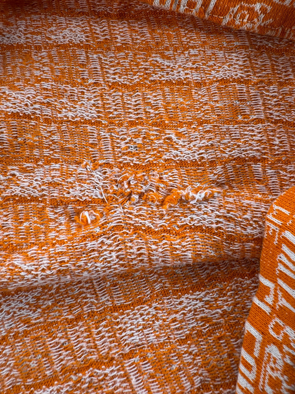 Inside of repair on back of Vintage Rare 60s/70s We Want Clean Air Protest Tee SZ M